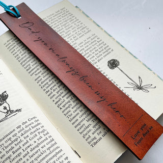 Personalised Leather Bookmark, Reading Gift, Third Anniversary Gift, Father's Day Gift