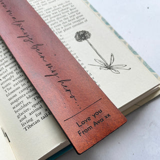 Personalised Leather Bookmark, Reading Gift, Third Anniversary Gift, Father's Day Gift