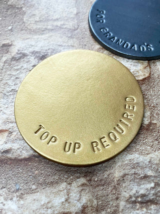 Metallic Hand Stamped Leather Coasters - Gifts for the home, new home gifts, mothers day gift, personalised home office gift