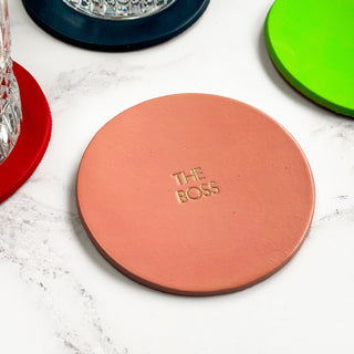 Hand painted leather coaster - Personalised leather gifts - Hand painted gifts for the home - Gifts for the home.