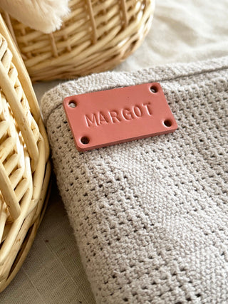 Handmade Personalised Leather Tags, Newborn Basket, Welcome Home Gift, Gift For Baby, Baby Hamper Tag, Baby Blanket Tag,