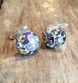 Purple Flower Liberty Print cufflinks
