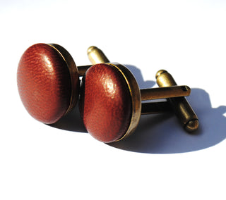 Ox blood leather cufflinks - a simple stylish accessory