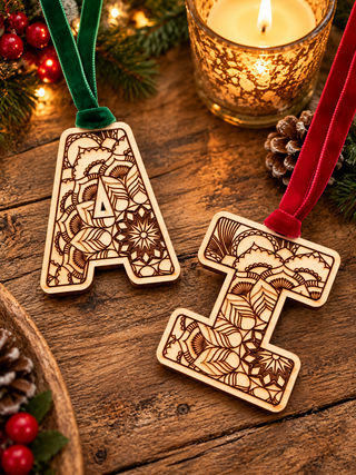 Monogram Wooden Christmas Decoration