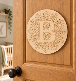 Personalised Wooden Initial Plaque. Nursery Door Sign
