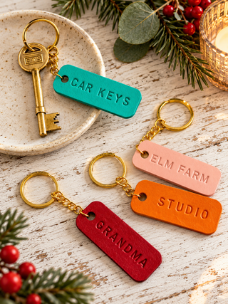 Handmade Leather Keyring, Perfect for Mother's Day or Father's Day.