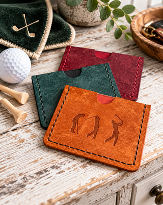 Silk Lined Golf Leather Card Wallet
