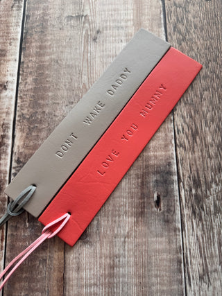 Personalised Hand Painted Leather Bookmark For Him