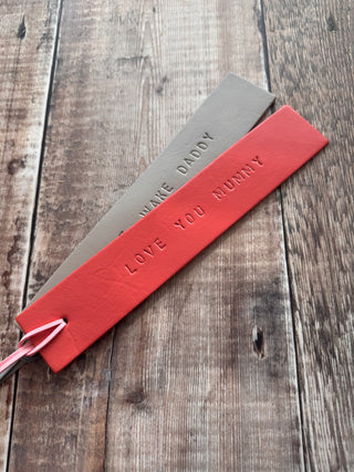 Personalised Hand Painted Leather Bookmark For Him