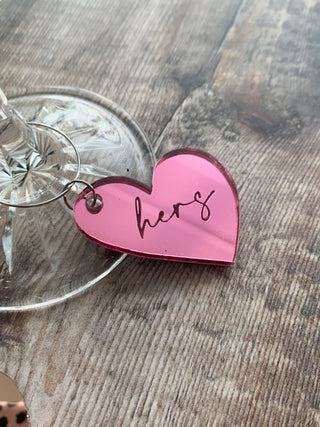 Valentines Day Melting Heart Wine Glass Charm, perfect for Anniversaries.