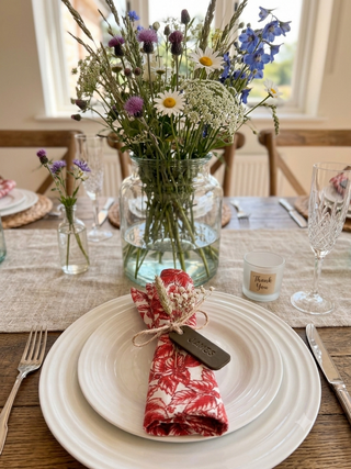 Large Text Wedding Favour Leather Place Settings
