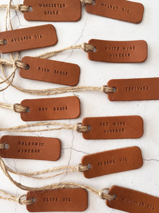 Mini Text Handmade Leather Pantry Labels