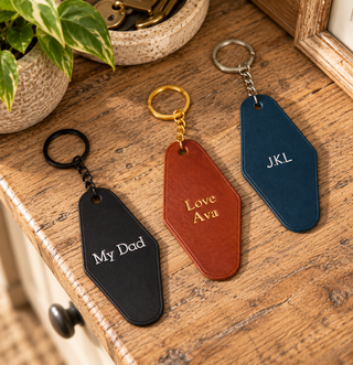 Hotel Inspired Personalised Leather Keyring