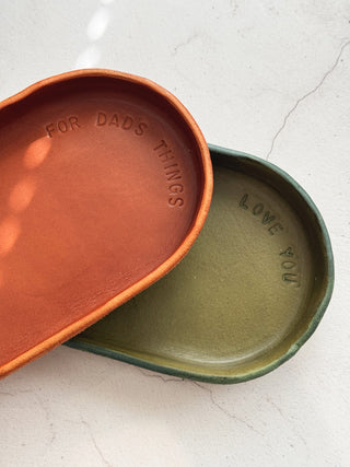 Personalised Handmade Small Pill Leather Tray