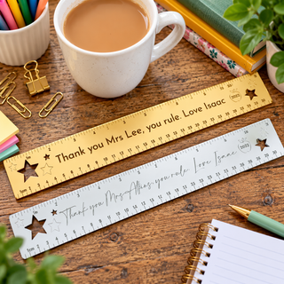 Metallic Mirror Acrylic Ruler, Gift For Teachers