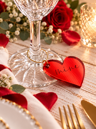 Valentines Day Melting Heart Wine Glass Charm, perfect for Anniversaries.
