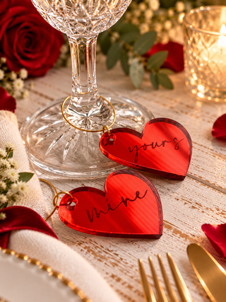 Valentines Day Melting Heart Wine Glass Charm, perfect for Anniversaries.