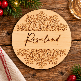 Wooden Personalised Coaster Place Setting