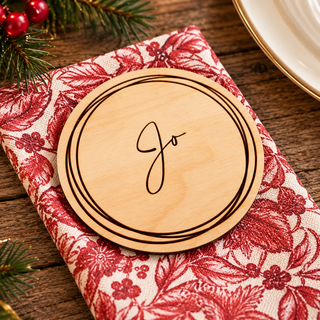 Wooden Personalised Coaster Place Setting
