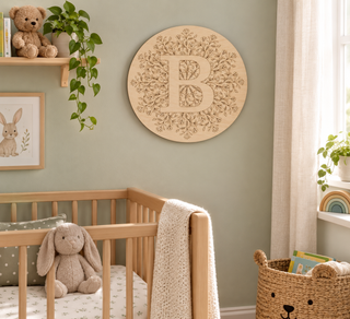 Round Wooden Letter Decoration