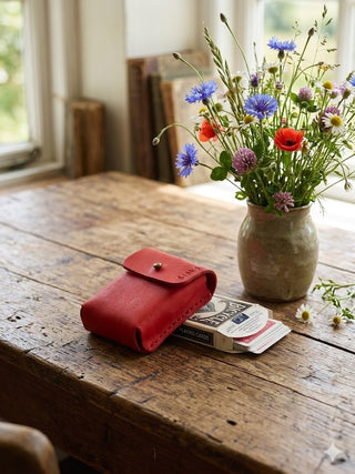 Pueblo Handmade Leather Playing Cards Holder