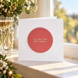 Personalised Leather Champagne Coaster Card