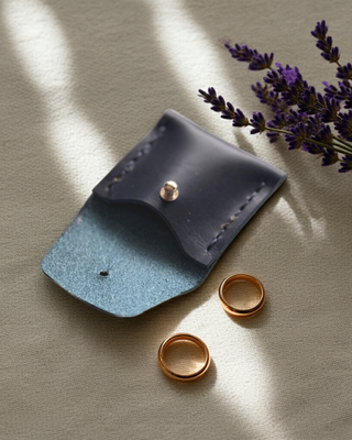 Handmade Leather Ring Purse