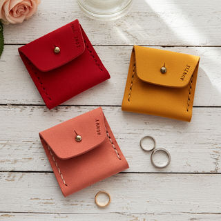 Personalised Handmade Leather Ring Purse