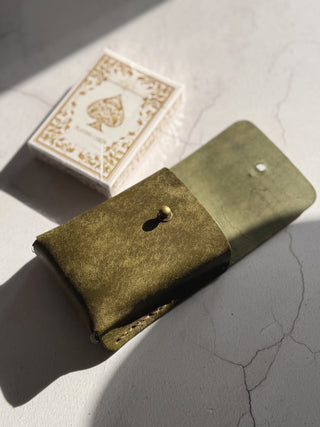 Personalised Pueblo Handmade Leather Playing Cards Holder