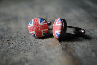 Vintage Union Jack cufflinks - gifts for men, Jubilee party accessory