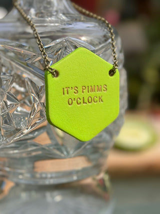 Custom leather bottle tag, perfect for garden parties. Gifts for the home.