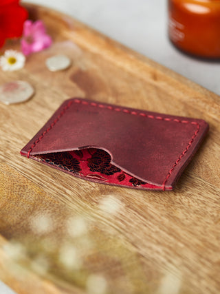 Sage Green Simple Leather Wallet Lined with Brocade Pure Silk