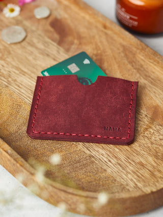 Sage Green Simple Leather Wallet Lined with Brocade Pure Silk