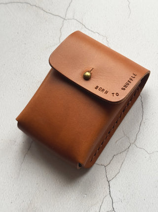Personalised Handmade Leather Deck of Cards Holder