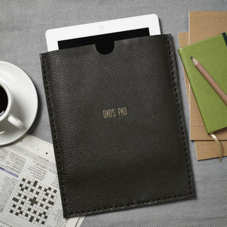 Olive green personalised leather iPad case