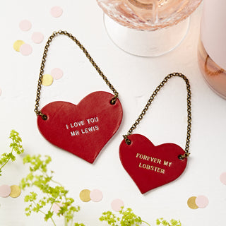 Personalised Valentines Leather Bottle Tag