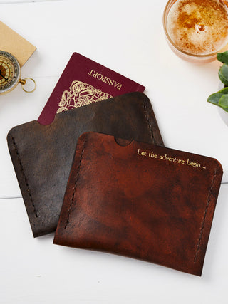 Leather Pass port cover available in 3 colourways and can be personalised to your requirements.