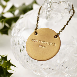 Christmas Personalised Leather Bottle Tag