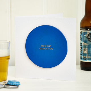 Personalised Leather Beer Mat Card