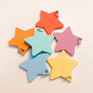 Pastel Star Glass Charms set of 6