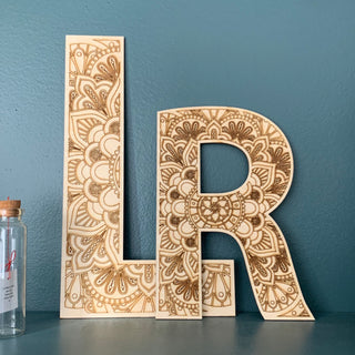 Detailed Wooden Letter Wall Art