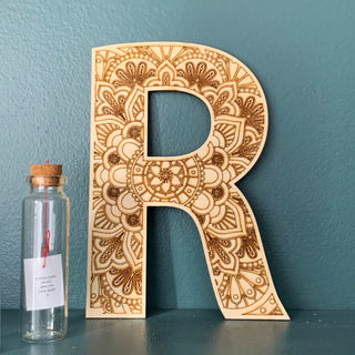 Detailed Wooden Letter Wall Art