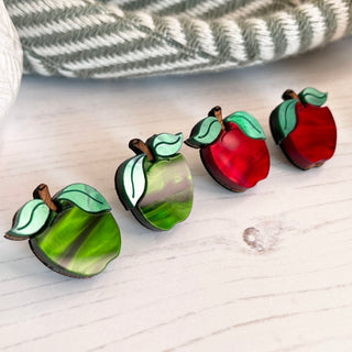 Red Apple Earring Studs by Bright Smoke