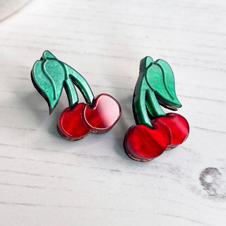 Cherry Earring Studs by Bright Smoke