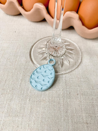Leather Pastel Easter Egg Glass Charms