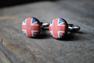 Vintage Union Jack cufflinks - gifts for men, Jubilee party accessory