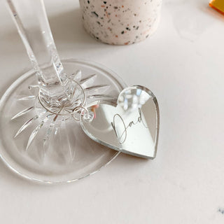 Mother's Day Glass Heart Charm, Valentines gift perfect for a table scape.