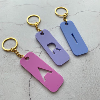 Acrylic Pastel Monogram keyring, keychain, stocking filler. Gift for her, initial gift.