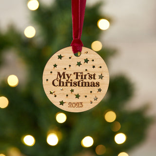 My First Christmas Wooden Christmas Ornament Decoration