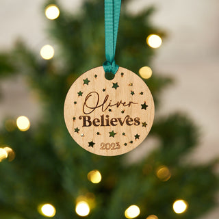 Couples Surname Wooden Christmas Ornament Decoration